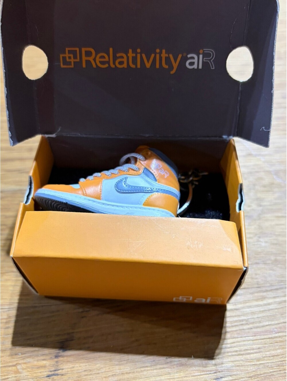 Relativity Air Miniature Sneaker Collectible in Orange and Blue